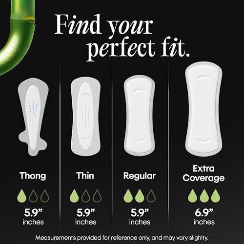 Kotex Bamboo Panty Liners, leichte Saugfähigkeit, normale Länge, 66 Stück (Verpackung kann variieren)