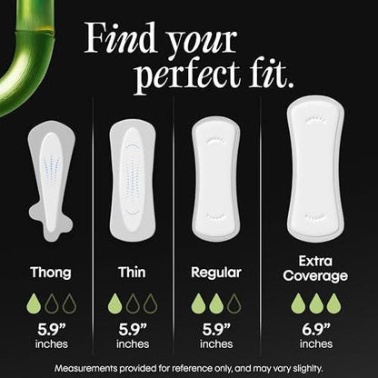 Kotex Bamboo Panty Liners, leichte Saugfähigkeit, normale Länge, 66 Stück (Verpackung kann variieren)