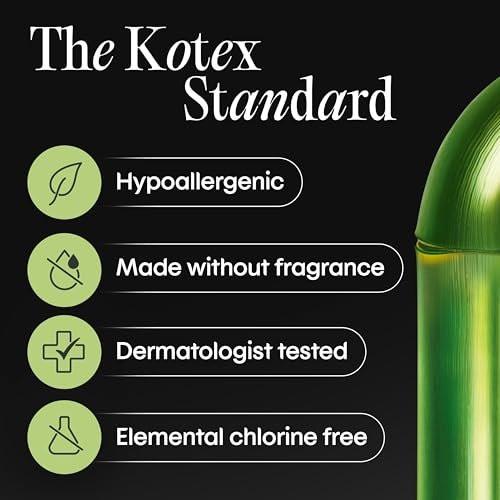 Kotex Bamboo Panty Liners, leichte Saugfähigkeit, normale Länge, 66 Stück (Verpackung kann variieren)