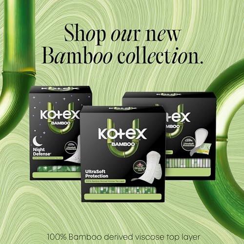 Kotex Bamboo Panty Liners, leichte Saugfähigkeit, normale Länge, 66 Stück (Verpackung kann variieren)