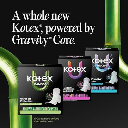 Kotex Bamboo Panty Liners, leichte Saugfähigkeit, normale Länge, 66 Stück (Verpackung kann variieren)