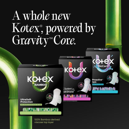 Kotex Bamboo Ultra Dünne Binden mit Flügeln, Saugstärke stark, 44 Stück