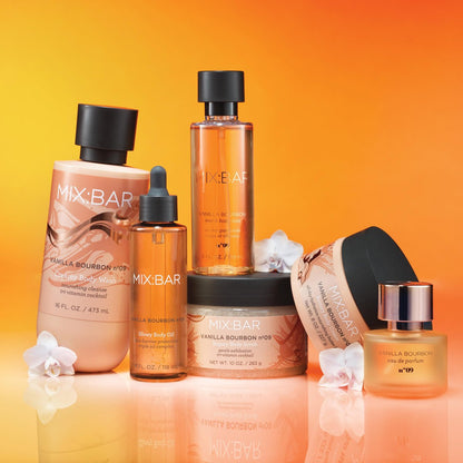 MIX:BAR Vanille Bourbon Glow Körperöl für Frauen – Beruhigt, pflegt und glättet trockene Haut mit Jojoba- und Avocadoöl, parabenfrei, vegan, 148 ml