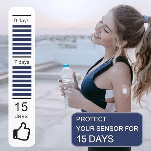 100 Stück Libre 2 Plus Sensorabdeckungen, wasserdicht, transparent, hypoallergen, latexfrei, Klebepflaster für Freestyle Libre 2/3, mit klebefreiem Zentrum, 15 Tage haltbar