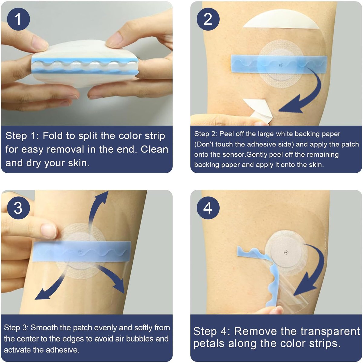 100 Stück Libre 2 Plus Sensorabdeckungen, wasserdicht, transparent, hypoallergen, latexfrei, Klebepflaster für Freestyle Libre 2/3, mit klebefreiem Zentrum, 15 Tage haltbar