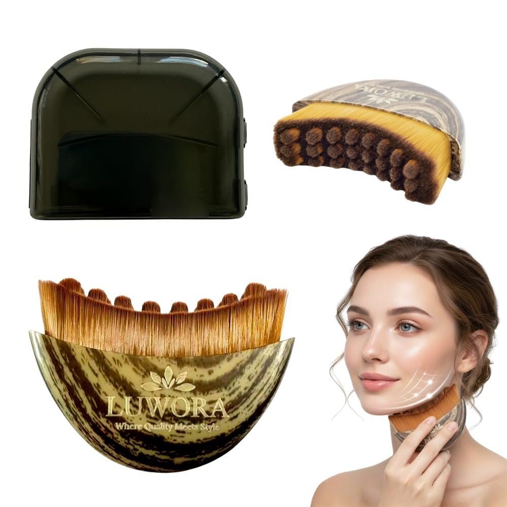 Luwora Lymphatic Contour Face Brush – Lymphdrainage-Massagegerät für Gesicht, Kinn & Kieferpartie zur Gesichtsformung, Trockenbürste zur Reduzierung von Schwellungen, Verbesserung der Durchblutung & Hautstrahlkraft