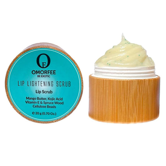 Omorfee Lip Lightening Scrub – Vegan Lippenpeeling & Feuchtigkeitspflege mit Vitamin E & natürlichen Perlen für stumpfe, trockene, dunkle oder verfärbte Lippen – 20g