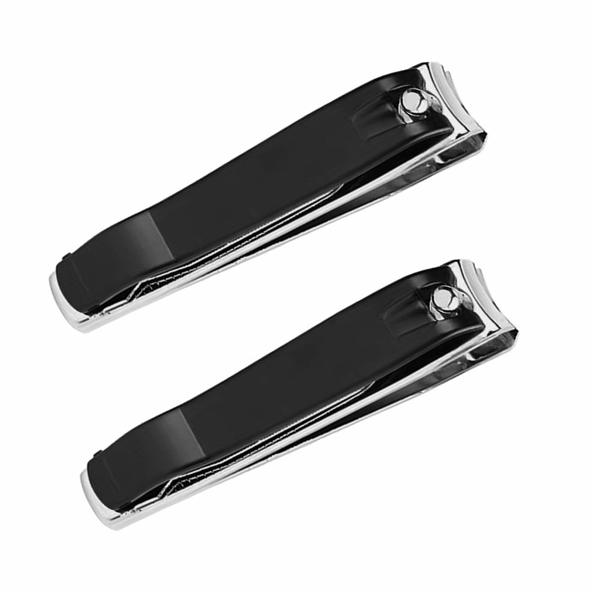 GYQUL Großer Edelstahl-Nagelknipser mit integrierter Metallfeile – Fingernagel- und Zehennagelschneider, langlebig und tragbar (2er-Pack) – Scharfe und robuste Klinge