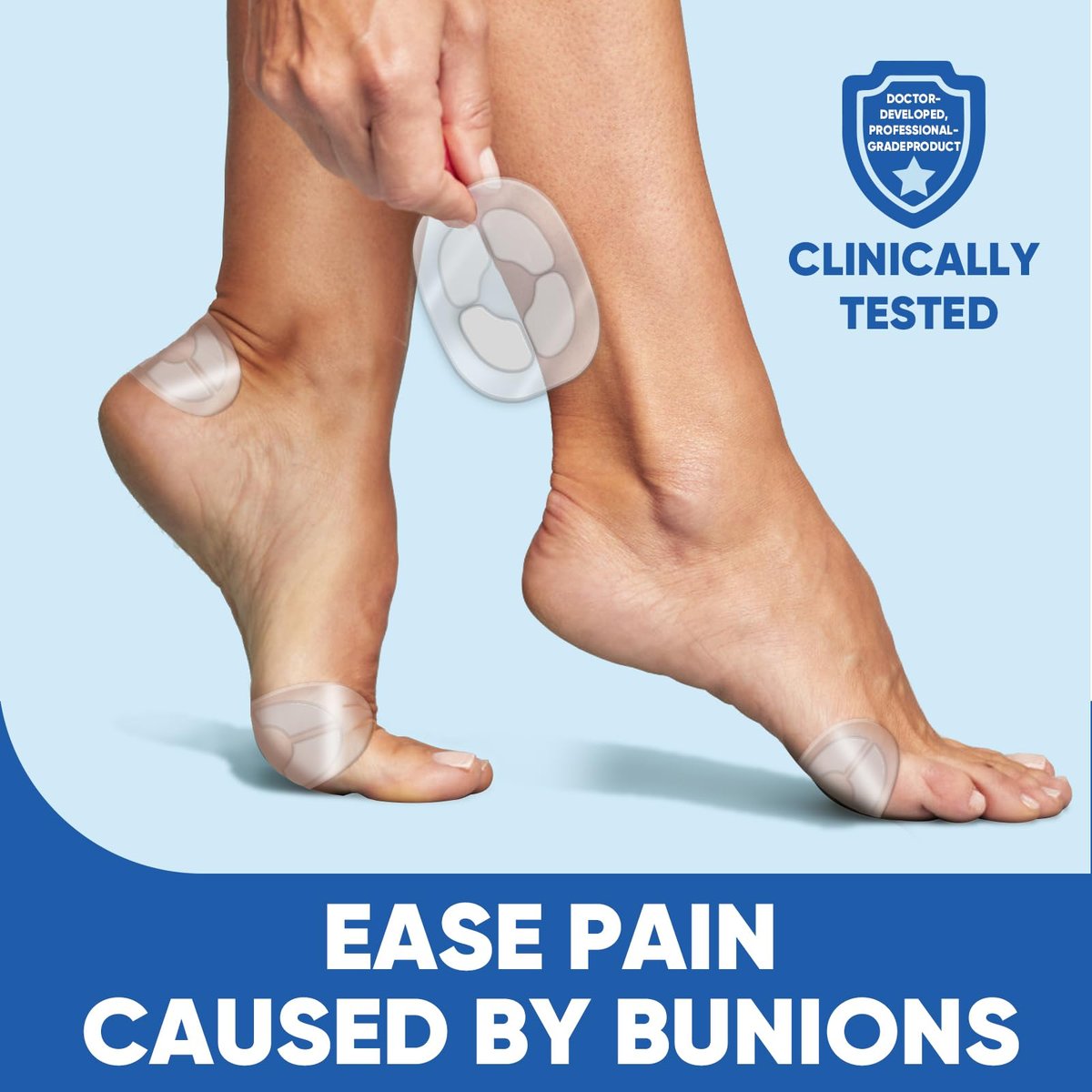 OAKDOLCHE 40 Stück Hydrogel Bunion Pads – Schmerzlinderung & Schutz vor Druck und Reibung, wasserfest, selbstklebend, für Männer und Frauen