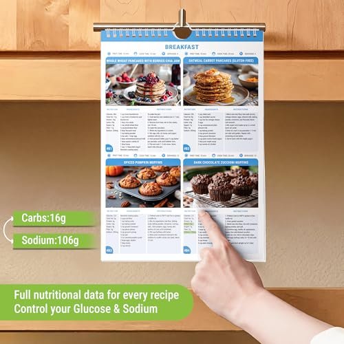 HAMIEW Diabetiker-Kochbuch für Anfänger – Einfach, Praktisch, Intelligent, Benutzerfreundlich – 4-Wochen-Ernährungsplan mit 80 Low-Carb-Rezepten, Typ-2-Diabetes-Lebensmitteltabelle, Einzigartiges Geschenk für Diabetiker