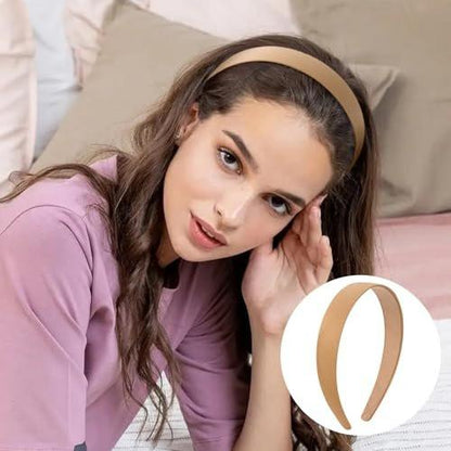Incinkod 6 Stück 1 Zoll Dicke Stirnbänder für Frauen, Modische Breite Stirnbänder, Trendy Elastische Süße Haarbänder, Herbst Haarbänder für Damen (6 Farben)