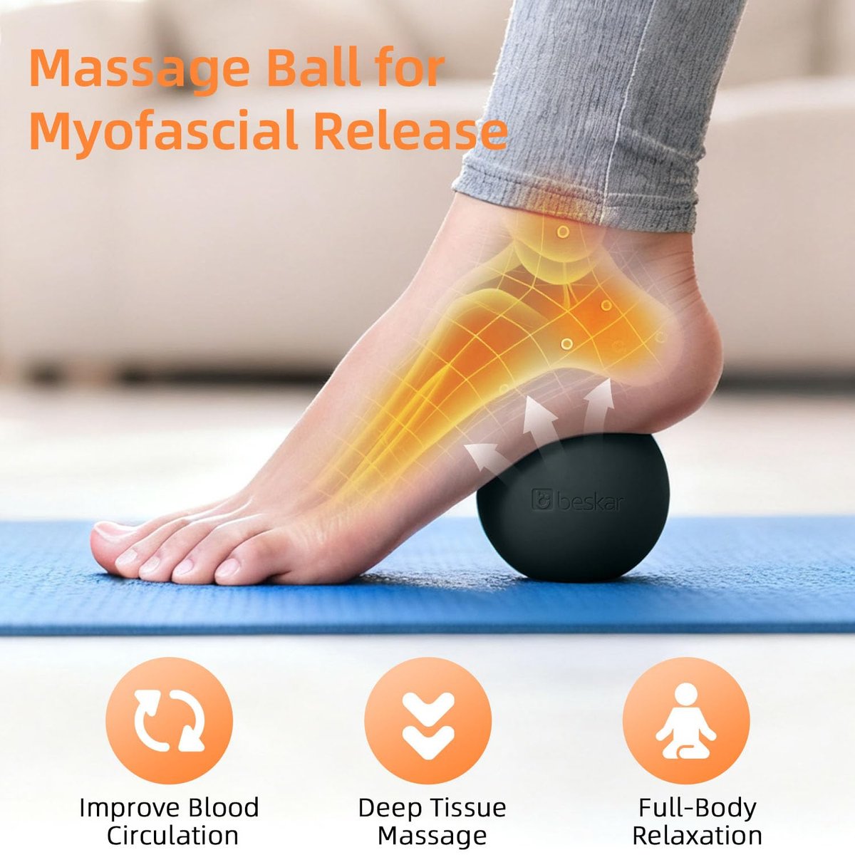 Massage-Lacrosse-Bälle für myofasziale Entspannung, Triggerpunkt-Therapie und Yoga-Therapie, Fußmassageball zur Linderung von Plantarfasziitis, Schwarz-Grün