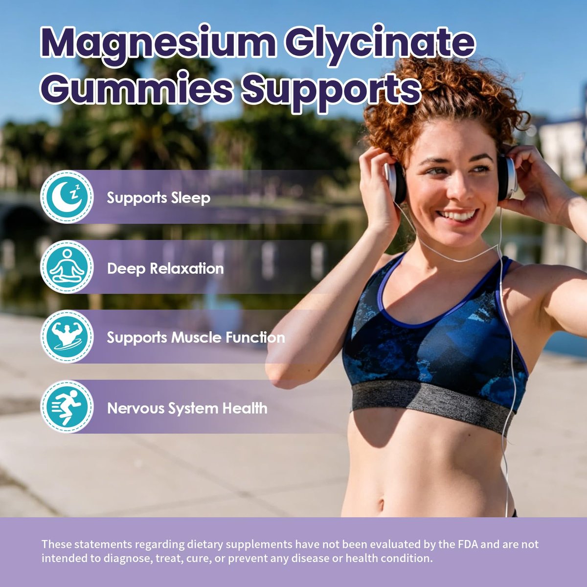 Magnesium Glycinat Gummibärchen 400mg – Magnesium Komplex mit Malat, Taurat & Citrat – Unterstützt Schlaf, Entspannung, Gehirn & Muskeln – 60 Stück Blaubeergeschmack (Zuckerfrei & Vegan)