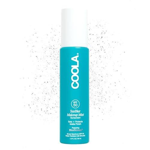 COOLA SunBlur Makeup Mist Sonnenschutz mit SPF 50, Mattierender Setting Spray, Dermatologisch getestet, Parabenfrei, Vegan, 1,9 Fl Oz