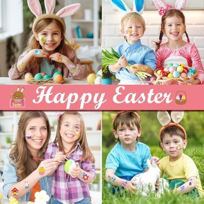 Konsait 80 Oster-Tattoos für Kinder – Individuelle Hasen- und Eier-Tattoo-Sticker für Ostergeschenke, Partytüten und mehr