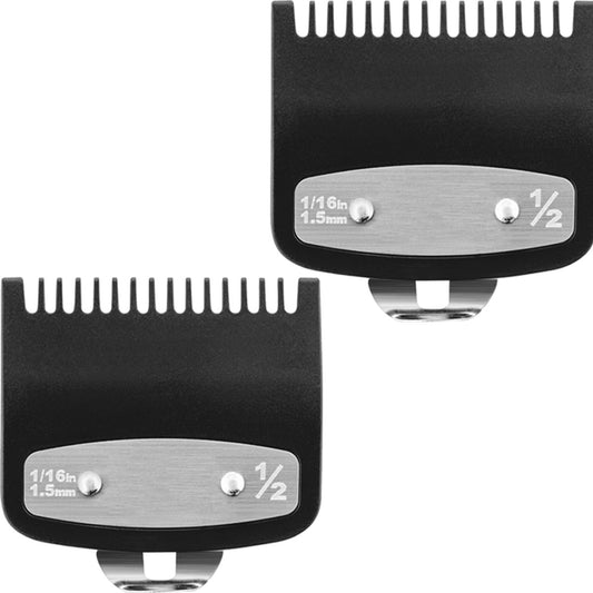 2er-Pack Ersatz für Wahl Clipper Guards Set, kompatibel mit Wahl 1/2 Clipper Guards, Metall-Führungskamm-Aufsatz 1/16 Zoll (1,5 mm), für Friseure und Stylisten, Schwarz