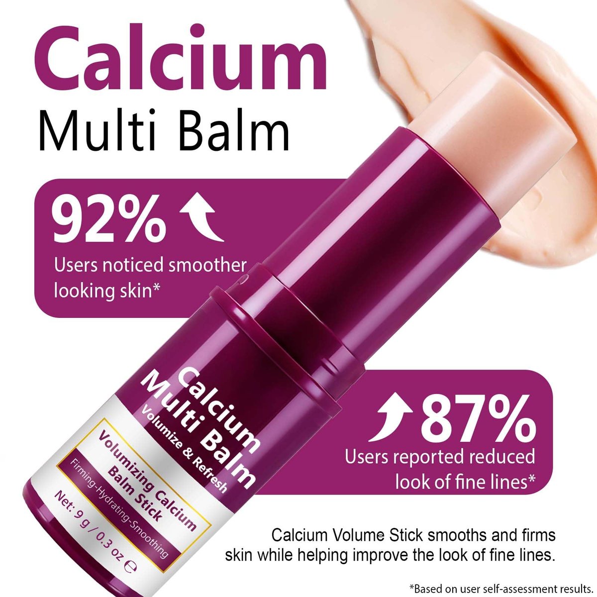 Acorn + Oak Calcium Multi Balm Stick 2er-Pack - Kollagen-Augen- und Gesichtsbalsam, Faltencreme für tiefe Falten, Anti-Aging-Festigungsstick mit intensiver Feuchtigkeitsversorgung, 0,6 Unzen