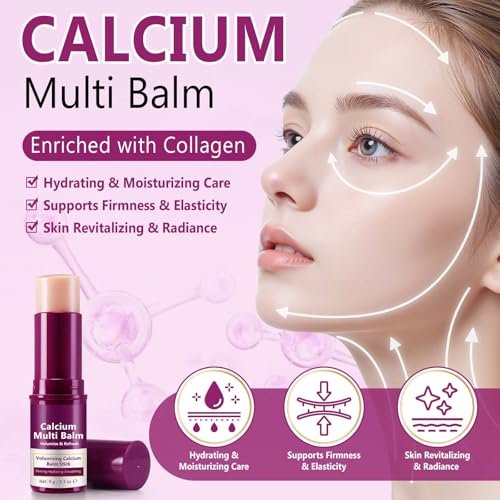 Acorn + Oak Calcium Multi Balm Stick 2er-Pack - Kollagen-Augen- und Gesichtsbalsam, Faltencreme für tiefe Falten, Anti-Aging-Festigungsstick mit intensiver Feuchtigkeitsversorgung, 0,6 Unzen