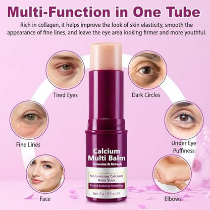 Acorn + Oak Calcium Multi Balm Stick 2er-Pack - Kollagen-Augen- und Gesichtsbalsam, Faltencreme für tiefe Falten, Anti-Aging-Festigungsstick mit intensiver Feuchtigkeitsversorgung, 0,6 Unzen