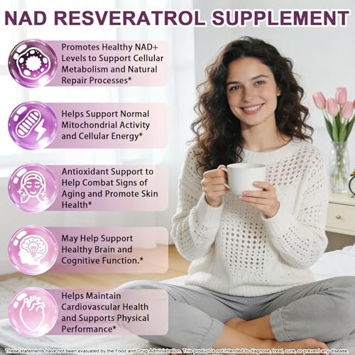 NAD+ Nahrungsergänzungsmittel für Männer und Frauen, Extra starke NMN-Alternative Liposomales Nad⁺ Supplement mit Resveratrol Quercetin für zelluläre Energie und NAD+ Spiegel, Schnelle Absorption Flüssiges NAD Plus | NON-GMO, 2 Fl Oz