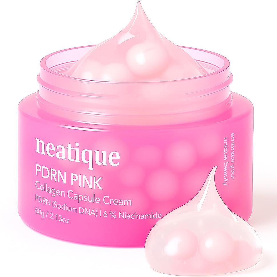 Neatique PDRN Creme mit Lachs-DNA-Kollagen, Festigende & Feuchtigkeitsspendende Gesichtscreme mit 6% Niacinamid für pralle, glatte, strahlende Haut, Leicht, 60 ml