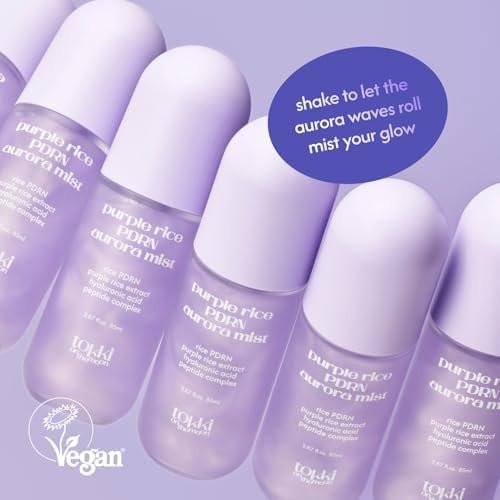 tokki on the moon Purple Rice PDRN Aurora Mist | Feuchtigkeitsspendendes Gesichtswasser & Toner | Hautbarriere-Unterstützung & strahlender Glanz | Vegane koreanische Hautpflege | 85 ml