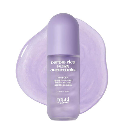 tokki on the moon Purple Rice PDRN Aurora Mist | Feuchtigkeitsspendendes Gesichtswasser & Toner | Hautbarriere-Unterstützung & strahlender Glanz | Vegane koreanische Hautpflege | 85 ml