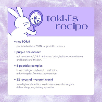 tokki on the moon Purple Rice PDRN Aurora Mist | Feuchtigkeitsspendendes Gesichtswasser & Toner | Hautbarriere-Unterstützung & strahlender Glanz | Vegane koreanische Hautpflege | 85 ml