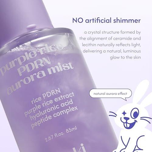 tokki on the moon Purple Rice PDRN Aurora Mist | Feuchtigkeitsspendendes Gesichtswasser & Toner | Hautbarriere-Unterstützung & strahlender Glanz | Vegane koreanische Hautpflege | 85 ml
