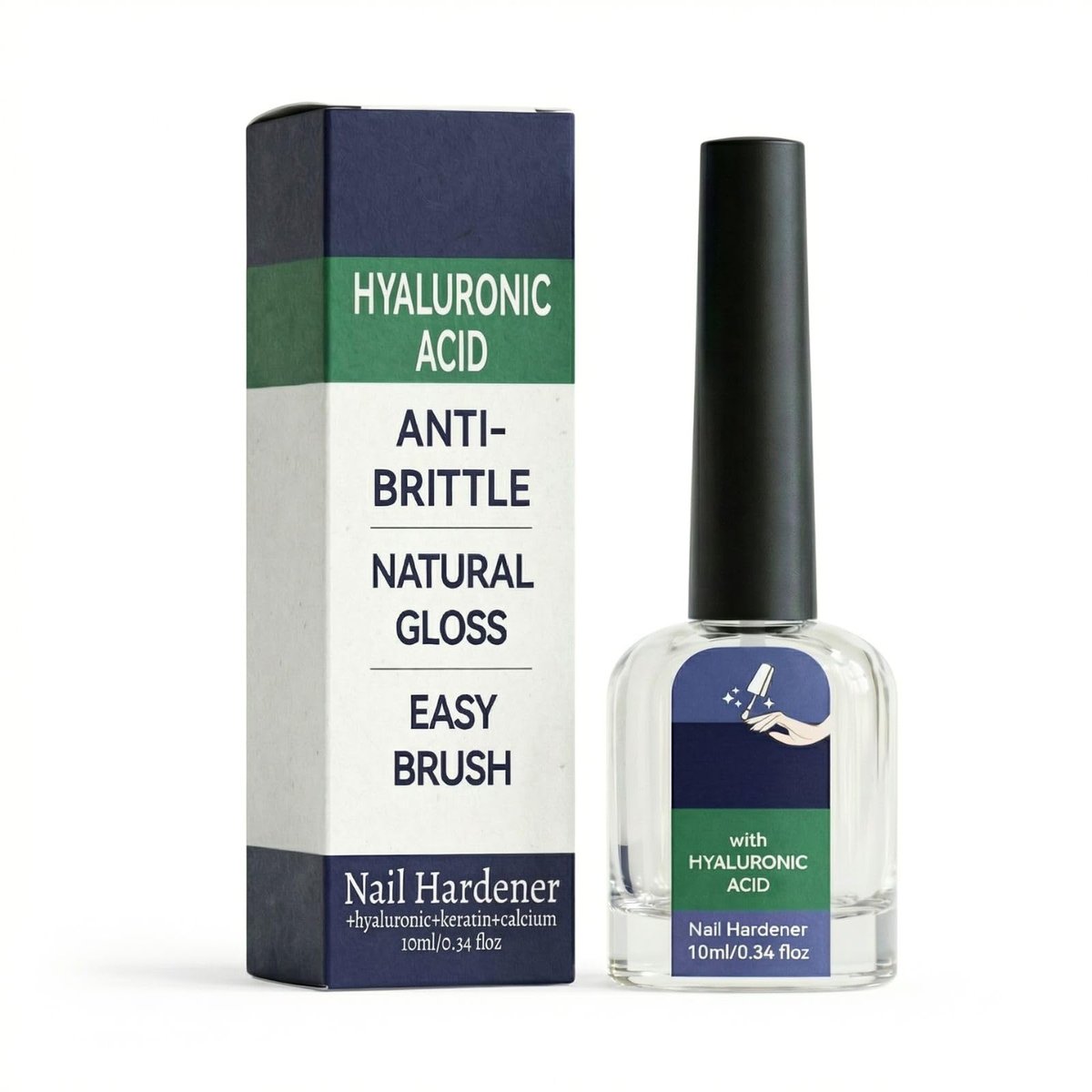 Beambalm Nagelhärter mit Hyaluronsäure - Sanfte & effektive natürliche Nagelreparatur, repariert rissige Nagelhaut, bruchsicherer natürlicher Glanz, Kalzium-Nagelhärter, schnell einziehend