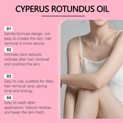Renovia Cyperus Rotundus Öl zur Haarentfernung - 100ml Natürliches Öl zur Reduzierung des Körperhaarwuchses, Geeignet für alle Hauttypen