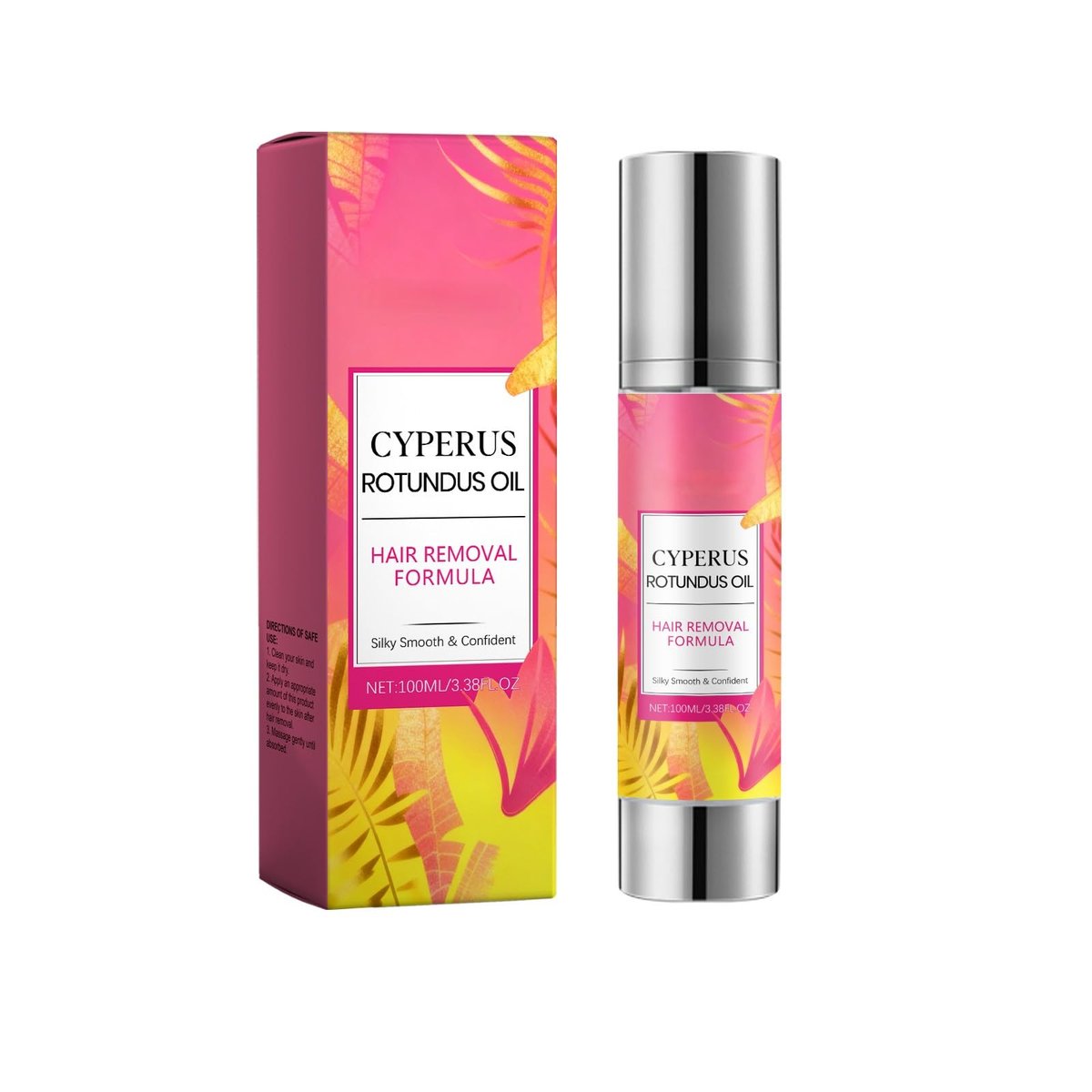 Renovia Cyperus Rotundus Öl zur Haarentfernung - 100ml Natürliches Öl zur Reduzierung des Körperhaarwuchses, Geeignet für alle Hauttypen