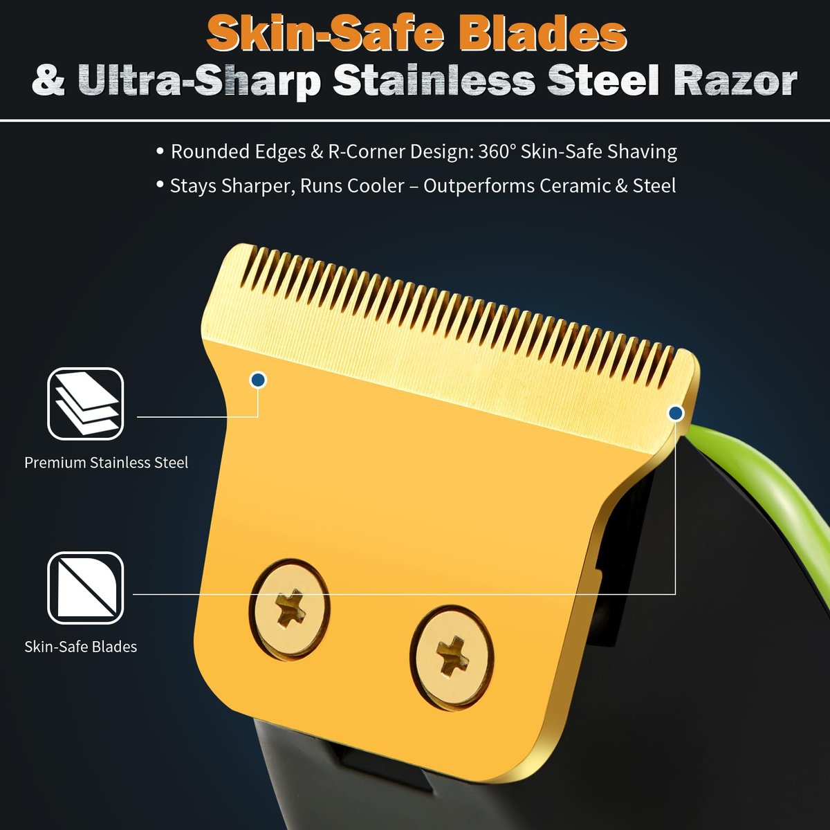 Elehomyou Barttrimmer für Herren, wiederaufladbarer kabelloser Haarschneider mit LED-Anzeige und Aufhänge-Design, 180 Min. Laufzeit, 6 Aufsätze, Typ-C-Laden für Gesicht, Hals, Intimbereich & Körperpflege, ideales Geschenk