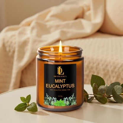 Mint Eucalyptus Kerzen, Minze Eukalyptus Duftkerze, Muttertag Kerzen Geschenk für Frauen, Sojakerzen für Zuhause, 7oz 50 Stunden Brenndauer