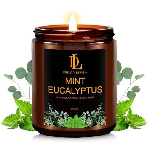 Mint Eucalyptus Kerzen, Minze Eukalyptus Duftkerze, Muttertag Kerzen Geschenk für Frauen, Sojakerzen für Zuhause, 7oz 50 Stunden Brenndauer