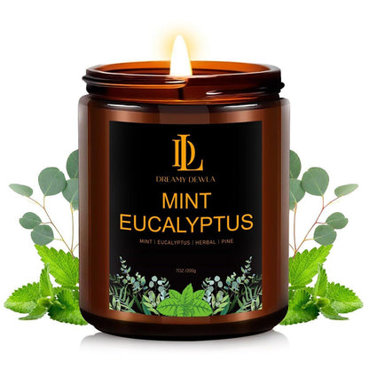 Mint Eucalyptus Kerzen, Minze Eukalyptus Duftkerze, Muttertag Kerzen Geschenk für Frauen, Sojakerzen für Zuhause, 7oz 50 Stunden Brenndauer