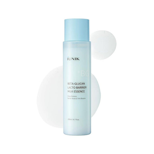 IUNIK Beta-Glucan Barrier Milky Toner Essence – Feuchtigkeitsspendender Toner mit Beta-Glucan & 7 Peptiden für empfindliche und trockene Haut, 200 ml