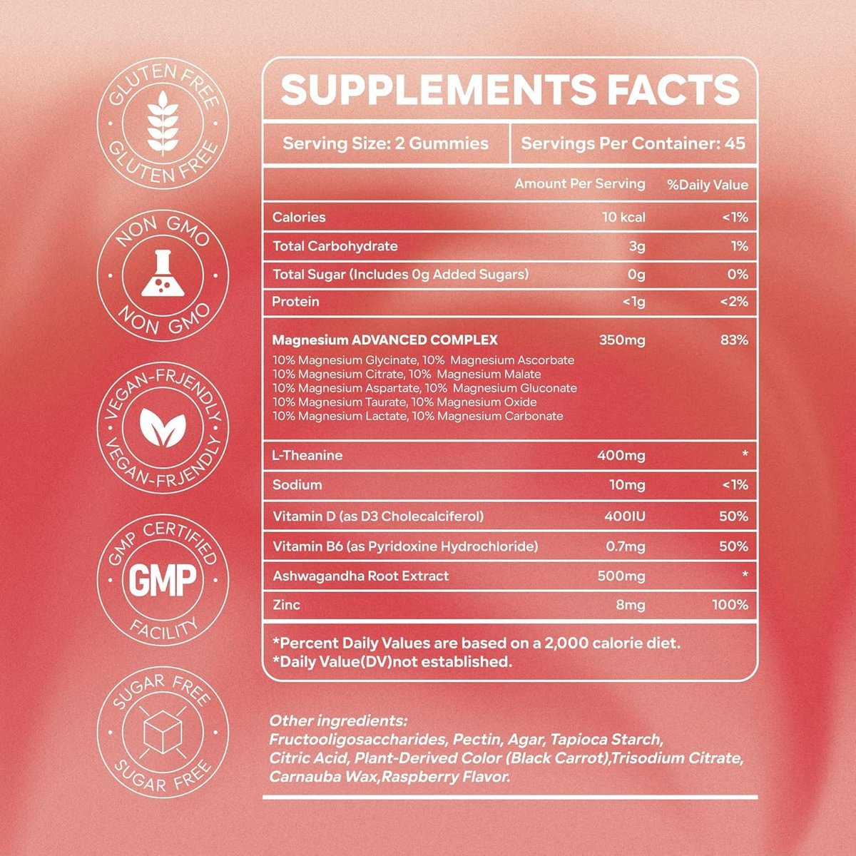 Magnesium Komplex für Frauen – Beruhigende Magnesiumglycinat Gummis 400mg, einzeln verpackt, 16-in-1, zuckerfrei, mit L-Threonat, Ashwagandha, Vitamin B6, D3 – 90 Stück