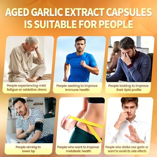 VivoNu Alter Knoblauch Extrakt Kapseln, Geruchlos, mit Magnesium, Chrom, B1 & B9, Unterstützt Immunsystem & Herzfunktion | 2 Jahre gereift | 300 Softgels
