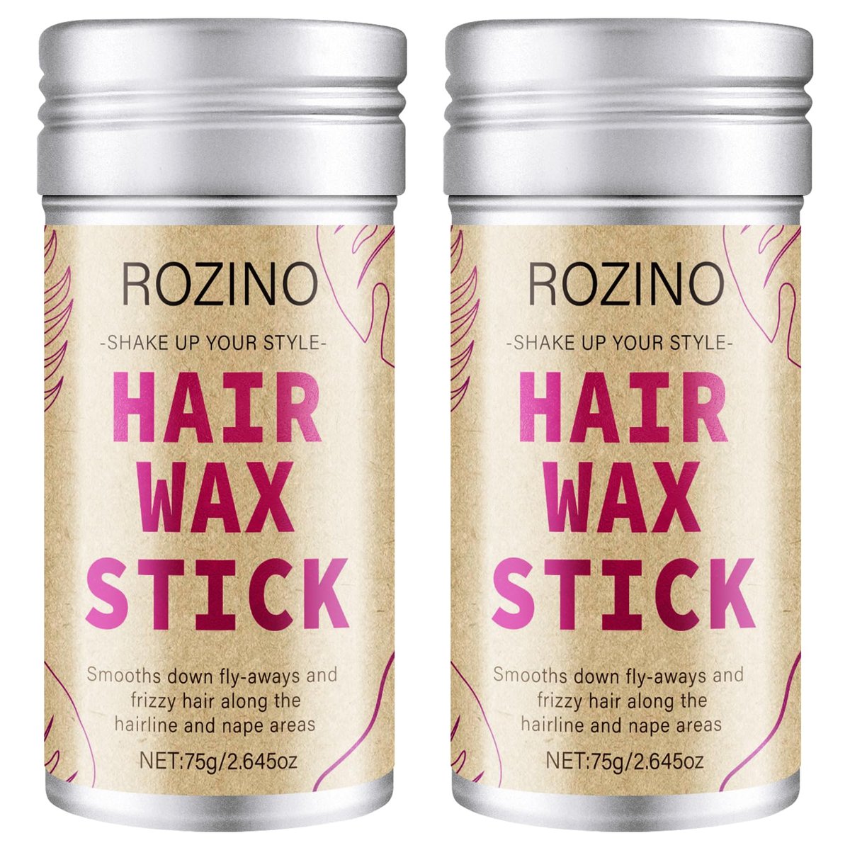 Haarwachs-Stick für fliegende Haare & Styling Pomade, 2er-Pack – Fettfreier Slick Stick für Frauen, Kinder & Männer – Bändigt Frizz, glatte Pferdeschwänze & Dutts, pflegende, reisefreundliche Haarwachs