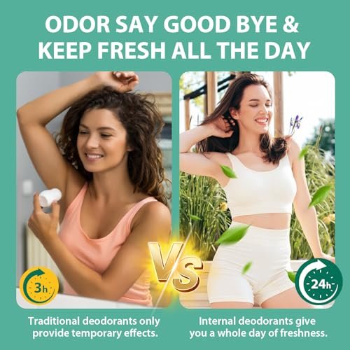 Chlorophyll Kapseln – Innerliches Deodorant für Frauen und Männer zur Unterstützung der Darmgesundheit, frischer Atem, Hautgesundheit, Entgiftung & Verdauung – natürlicher Geruchsentferner, vegan, nicht-GVO – 30 Kapseln