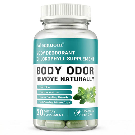 Chlorophyll Kapseln – Innerliches Deodorant für Frauen und Männer zur Unterstützung der Darmgesundheit, frischer Atem, Hautgesundheit, Entgiftung & Verdauung – natürlicher Geruchsentferner, vegan, nicht-GVO – 30 Kapseln