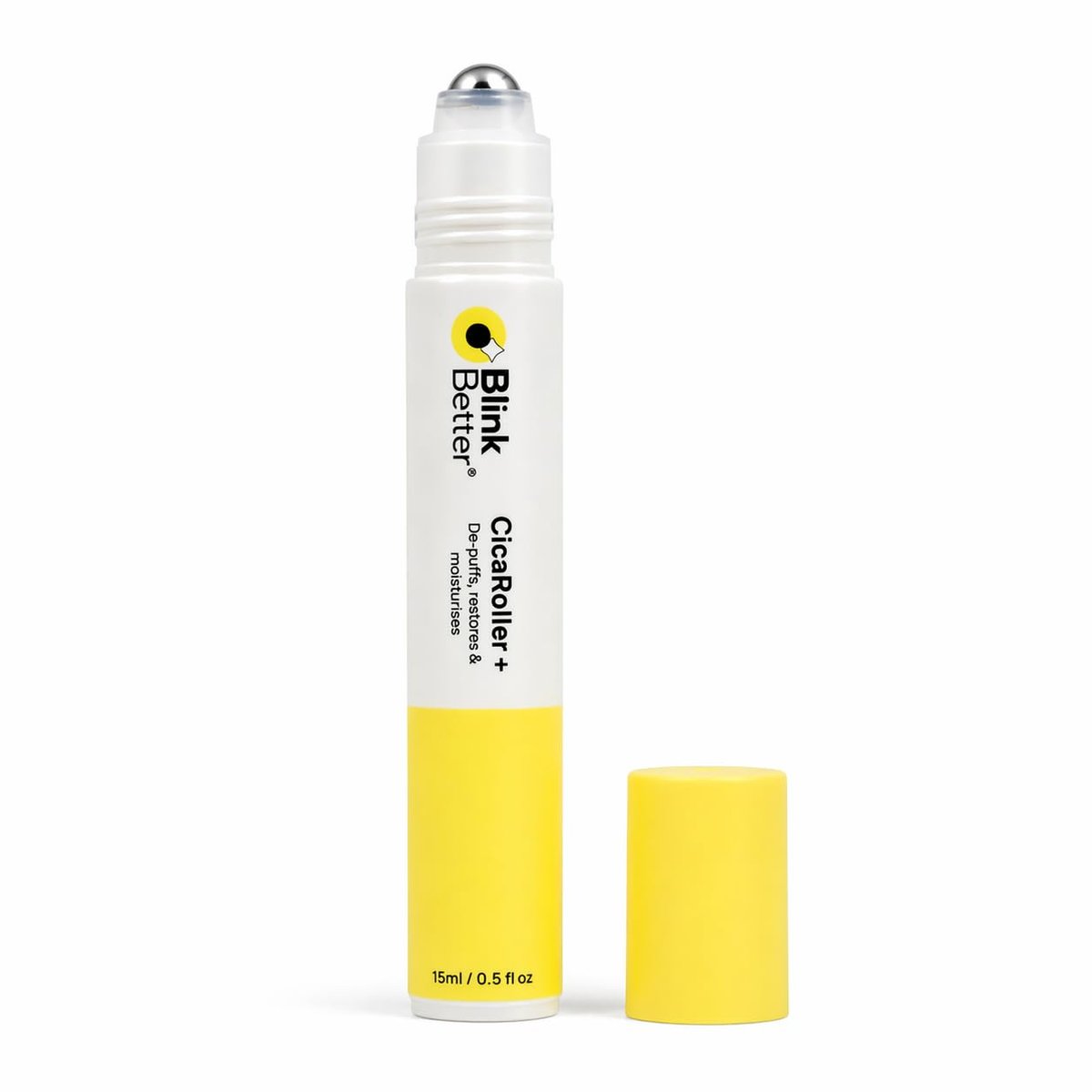 BlinkBetter CicaRoller+ Kühlender Augenroller Serum für Augenlider und Augenringe – Erfrischt, Belebt, Glättet und Hydratisiert müde Augen mit 2,5 % Koffein, Peptiden, Cica und Panthenol, 15 ml