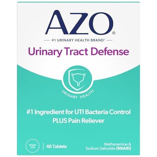 AZO Harnwegs-Abwehr Antibakterieller Schutz – Hilft, eine Harnwegsinfektion zu kontrollieren, bis Sie einen Arzt aufsuchen können – 48 Tabletten