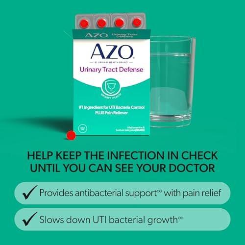 AZO Harnwegs-Abwehr Antibakterieller Schutz – Hilft, eine Harnwegsinfektion zu kontrollieren, bis Sie einen Arzt aufsuchen können – 48 Tabletten
