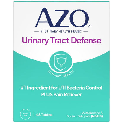 AZO Harnwegs-Abwehr Antibakterieller Schutz – Hilft, eine Harnwegsinfektion zu kontrollieren, bis Sie einen Arzt aufsuchen können – 48 Tabletten
