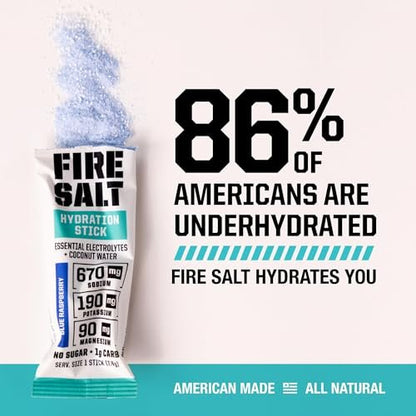 Fire Science Fire Salt Hydration Sticks, Elektrolyte & Kokoswasser, Hydrationsgetränk mit Magnesium, Kalium & Natrium, Zuckerfrei, Einzelportionen für unterwegs, Sortenvielfalt, 12er-Pack