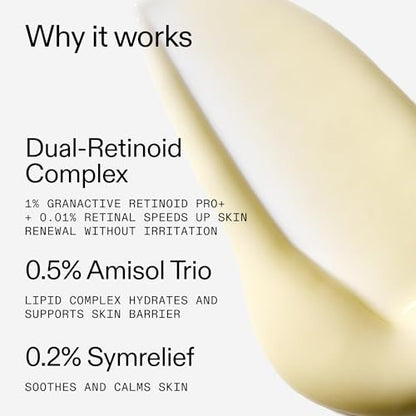 The INKEY List Starter Dual Retinol Serum – 0,5% Amisol Trio & 0,2% Symrelief, 30 ml – Sanfte Hauterneuerung, glättet feine Linien, Feuchtigkeit & Barriereschutz – Geeignet für empfindliche Haut