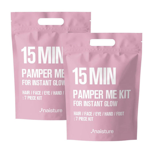 Naisture 15 Min Pamper Me Kit Duo Pack – Korean Spa Geschenkset für Frauen mit Haar-, Gesichts-, Augen-, Hand- und Fußmasken (14 Teile)