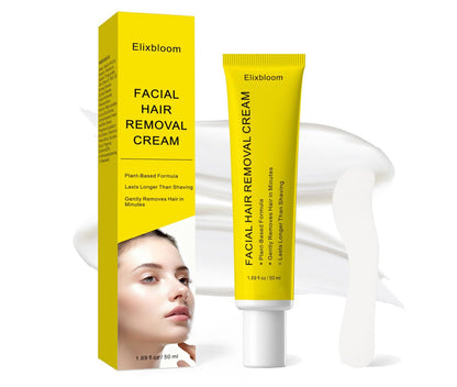 Gesichts-Haarentfernung für Frauen, schmerzlose & sanfte Enthaarungscreme | Kinn | Oberlippe | Wangen für empfindliche Haut (5 Min) - 50 ml